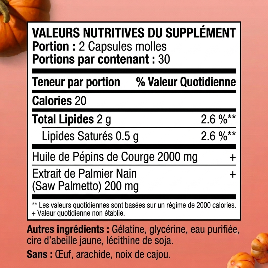 Gélules d'huile de pépins de Citrouille