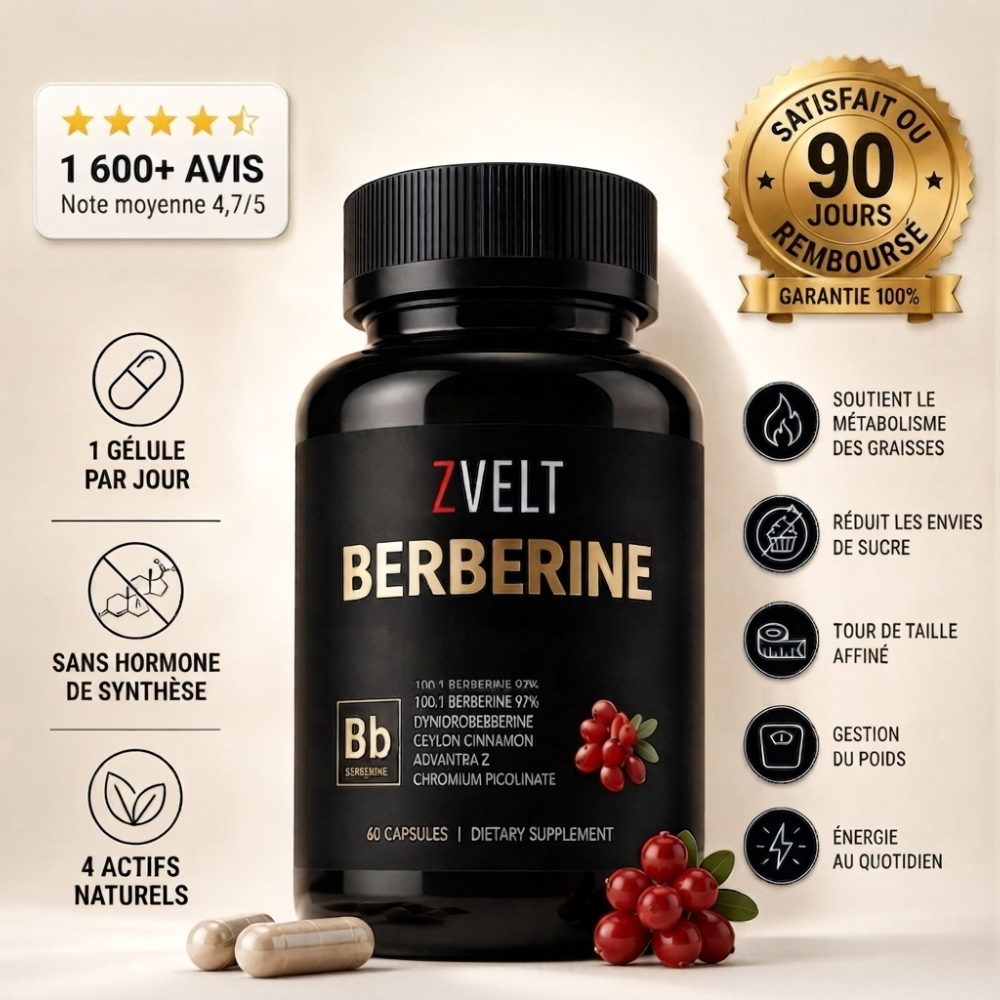 Zvelt Berbérine Spéciale SOPK | Perte de Poids 100% Naturel