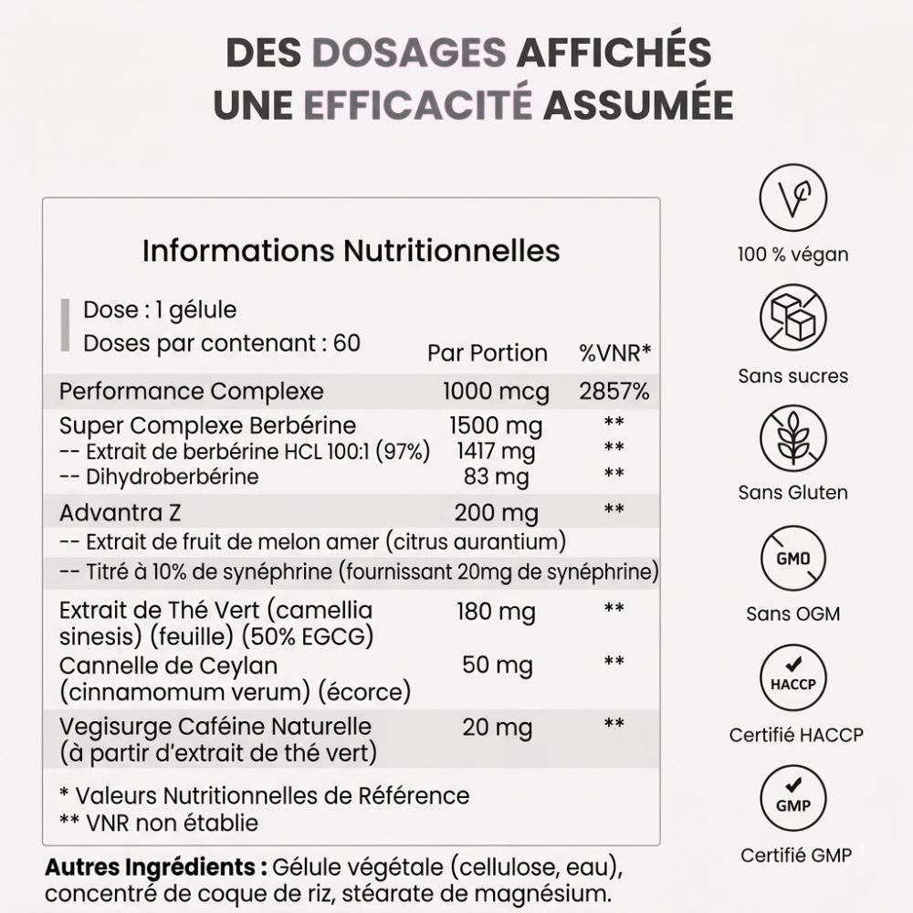 Zvelt  Berbérine Perte de Poids  100% Naturel